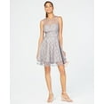 thumbnail image 1 of City Studios Juniors Glitter Fit Flare Dress Gray Silver 13, 1 of 1