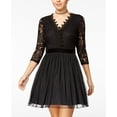 thumbnail image 1 of City Studios Juniors Lace Trimmed Fit Flare Dress Black 3, 1 of 1
