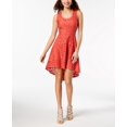 thumbnail image 1 of City Studios Juniors Sleeveless Lace High Low Dress Dark Coral 1, 1 of 1