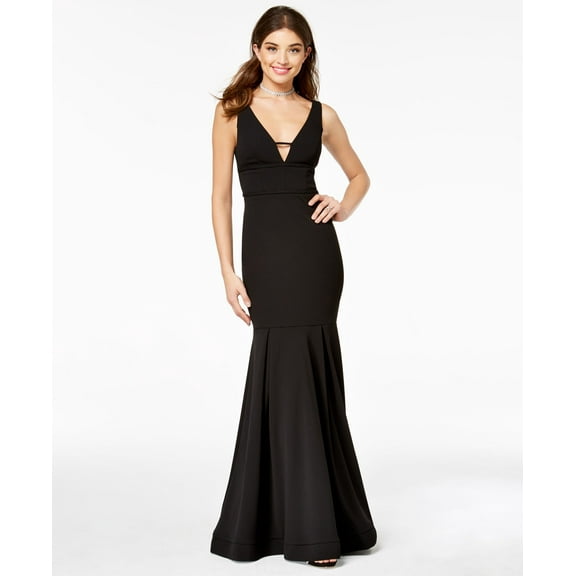 City Studios Juniors V Back Scuba Gown Black 19