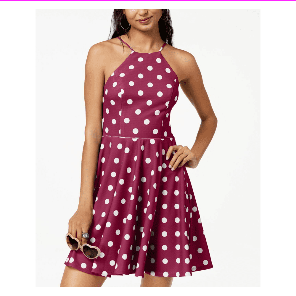 sachin and babi light blue dress City Studio Cranberry Red Fit N' Flare Dress w/ Gold Specks, Size 9