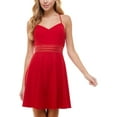 thumbnail image 1 of City Studios Womens Juniors Lace Mini Fit & Flare Dress, 1 of 2