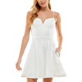 thumbnail image 1 of City Studios Womens Juniors Lace-Up Mini Fit & Flare Dress, 1 of 3