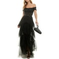 thumbnail image 1 of City Studios Womens Juniors Mesh Tiered Evening Dress, 1 of 2