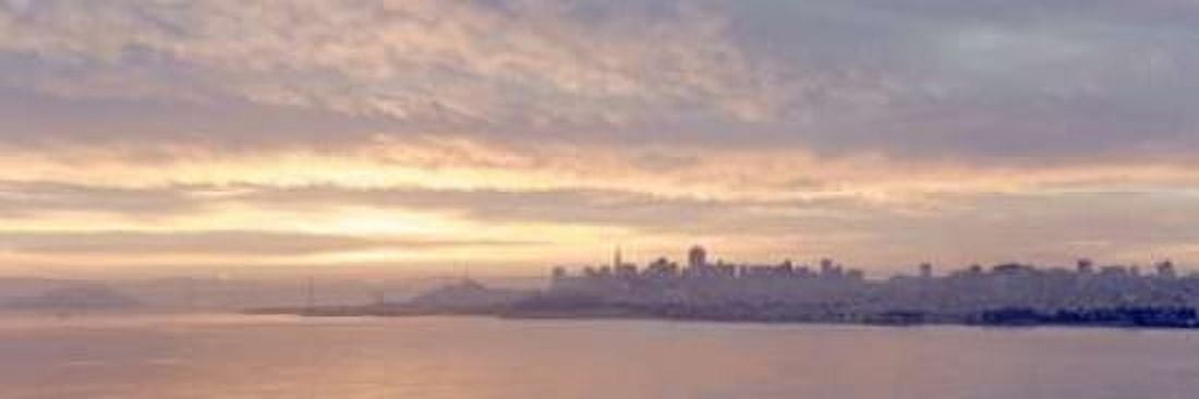 City Sunrise on the Bay Canvas Art - Alan Blaustein (12 x 36)