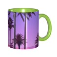 thumbnail image 1 of City Sunset Coffee Mug Fun Custom Ceramic Mugs 11oz Green, 1 of 5