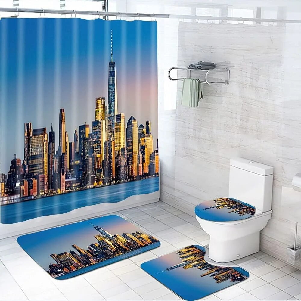 Cortina De Ducha Dream Town: Impermeable Y Decorativa Para Baño (tela De 90g/m²)