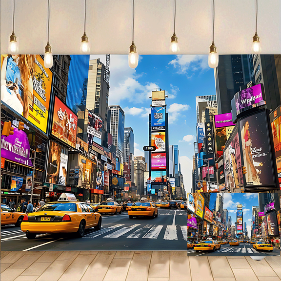 City Times Square backdrop background Banner Party Prop
