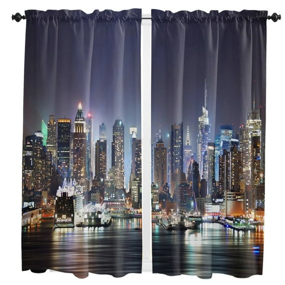 City Tokyo Tower Night Building Cityscape Scenery Curtains in the Bedroom Living Room Hall Window Kitchen Decoration Drapes