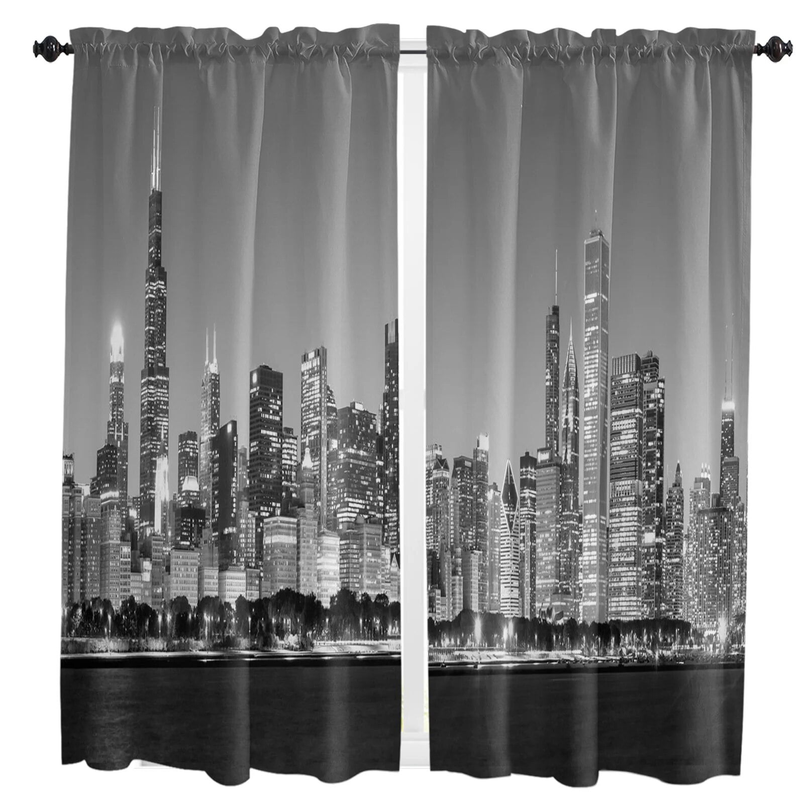 City Tokyo Tower Night Building Cityscape Scenery Curtains in the ...