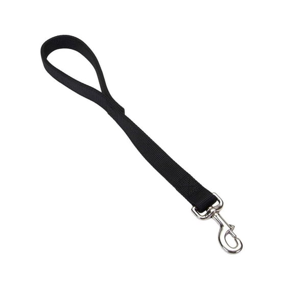 City Traffic Lead Strong Short Dog Control Handle Leash 2 Ply Double Layer Nylon (18 Inch Black)