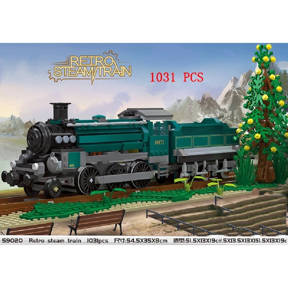 City Train Set Steam Bullet Vehicle Cargo Railway Station Model ...