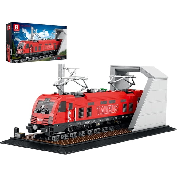 City Train Set with Base,MOC Classic Car Building Block Kit,Retro Taurus Electric Train 66020,Model for Adult Truck Lovers,Home Dcor,1939 PCS