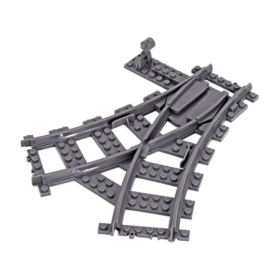 City Trains Left and Right Points Flexible Switch Railway Crossing Tracks Rails Forked Straight Curved Building Block Bricks Toy