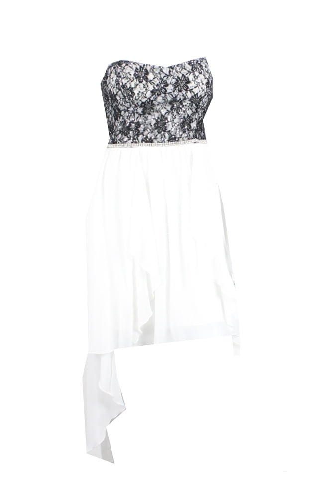white christmas dresses Women's She’s Iconic Sleeveless Floral Mini Dress in Black/Silver main image 0