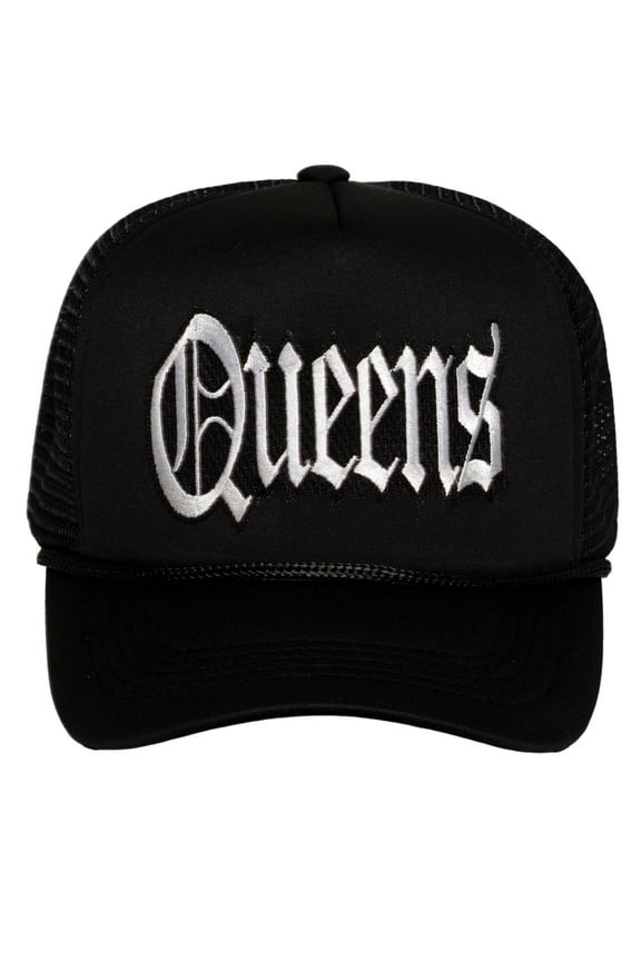 City Trucker Hat – Old English Snapback Vintage Streetwear Cap Hat for Men & Women, Queens