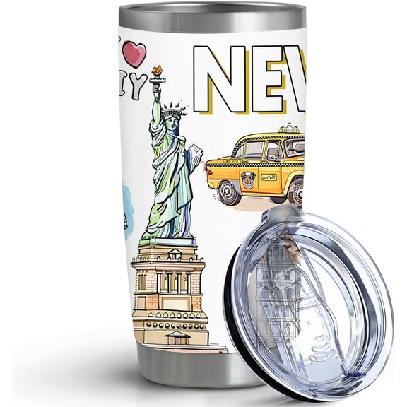 City Tumbler for City Lover,20oz Double Wall Vacuum Insulated Stainless Steel Coffee Cups (New york)