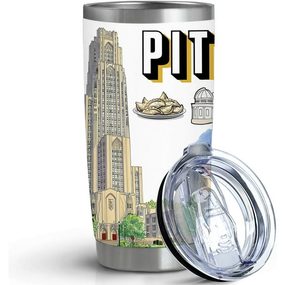 City Tumbler for City Lover,20oz Double Wall Vacuum Insulated Stainless Steel Coffee Cups (Pittsburgh)