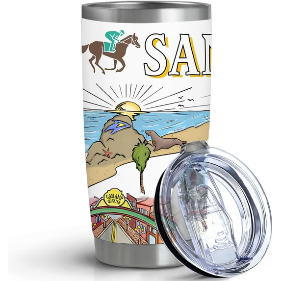 City Tumbler for City Lover,20oz Double Wall Vacuum Insulated Stainless Steel Coffee Cups (San diego)