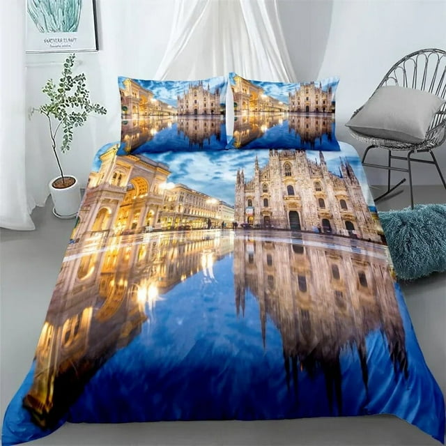City View Duvet Cover Set Dubai City Night View Single Double King Size Bedding Set for Adults 2
