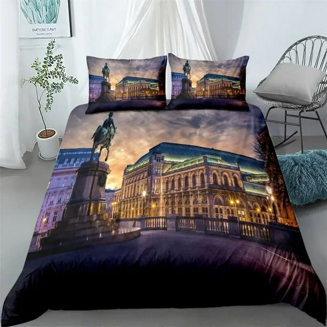 City View Duvet Cover Set Dubai City Night View Single Double King Size