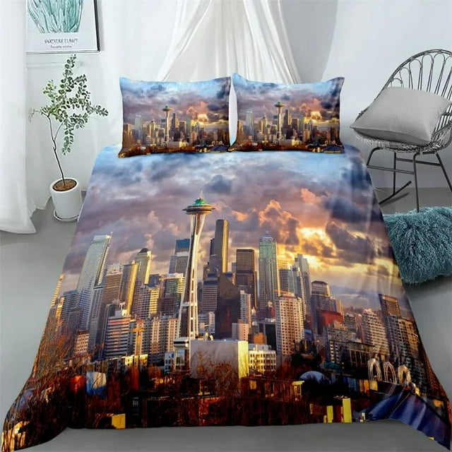 City View Duvet Cover Set Dubai City Night View Single Double King Size