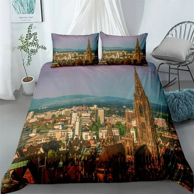 City View Duvet Cover Set Dubai City Night View Single Double King Size