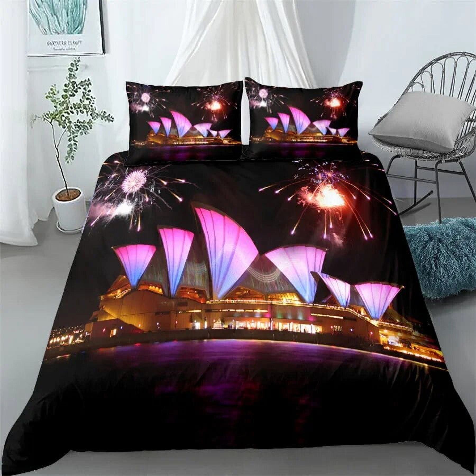City View Duvet Cover Set Dubai City Night View Single Double King Size Bedding Set for Adults 2