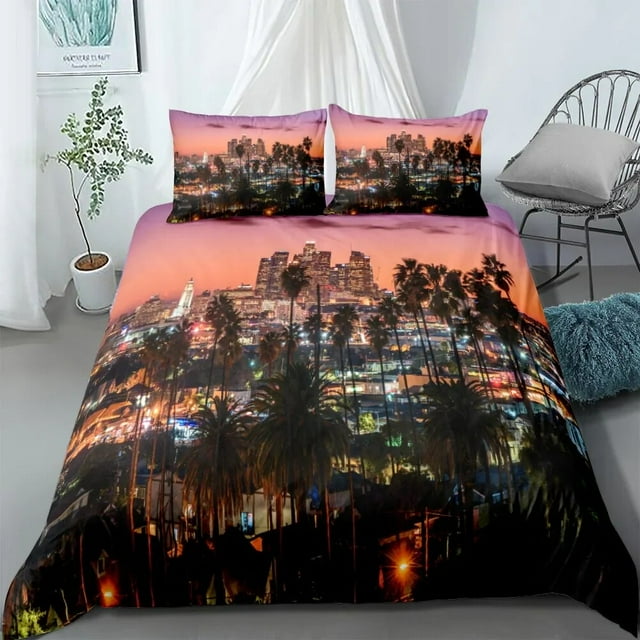 City View Duvet Cover Set Dubai City Night View Single Double King Size
