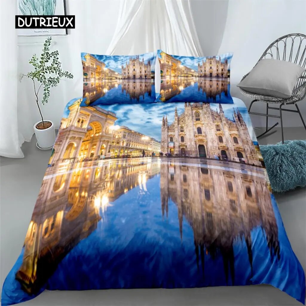 City View Duvet Cover Set Dubai City Night View Single Double Queen