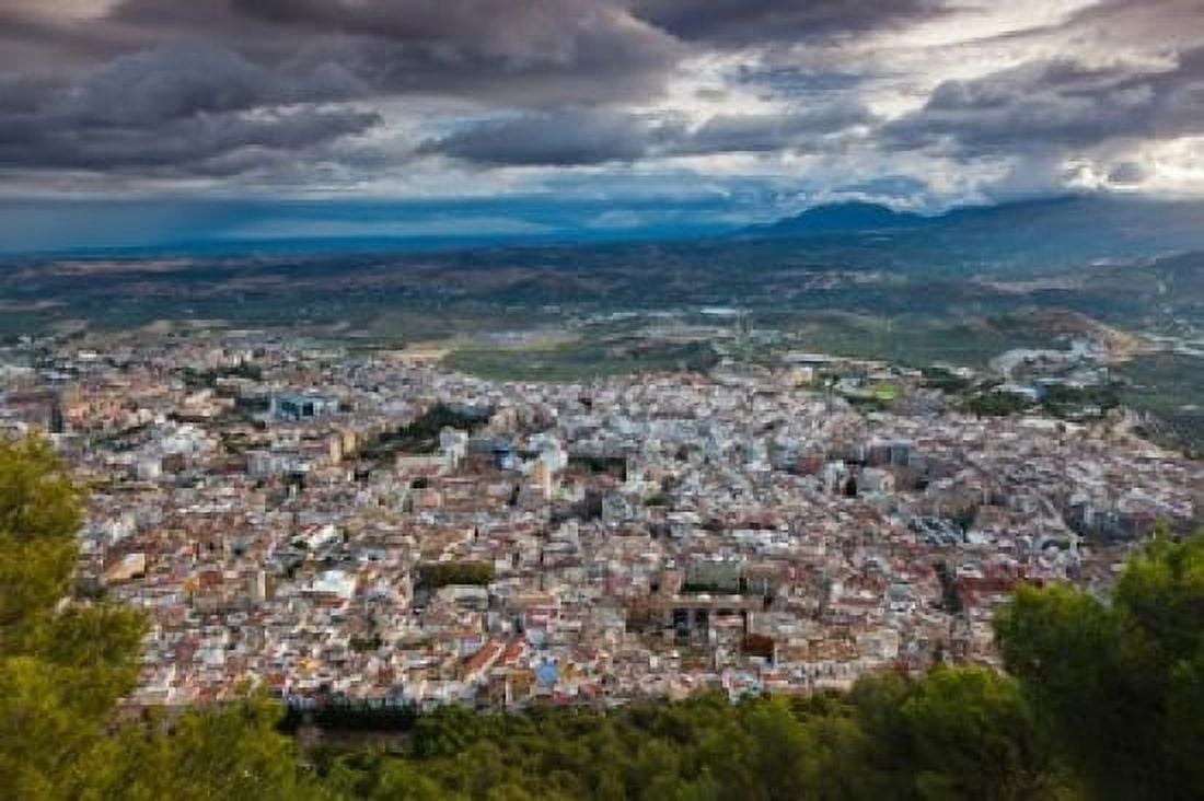 City View From Cerro de Santa Catalina Jaen Spain Canvas Art - Walter Bibikow DanitaDelimont (19 x 12)