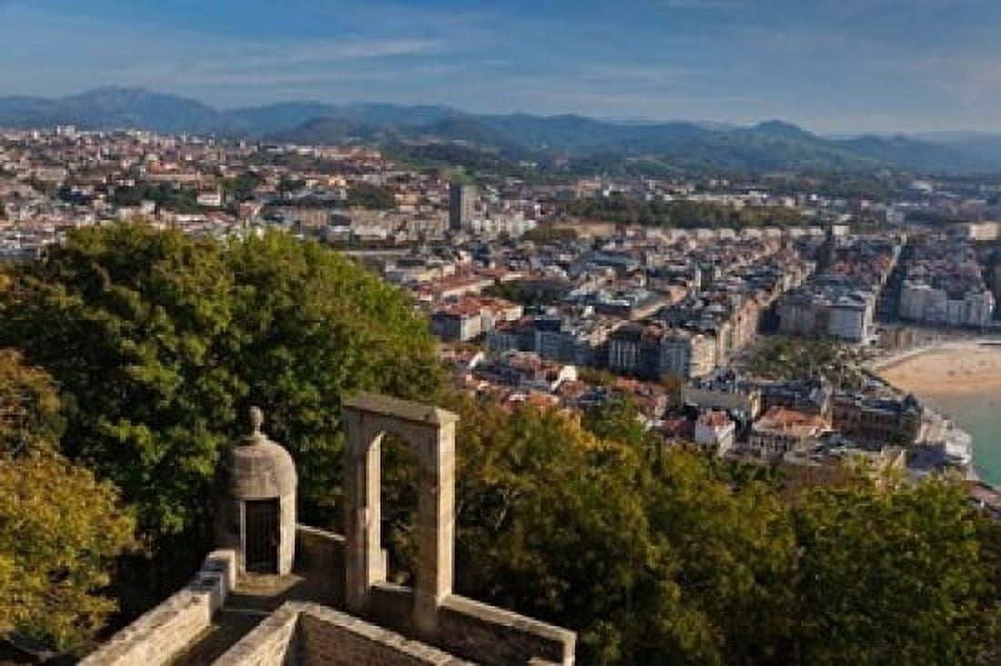 City View San Sebastian Spain Canvas Art - Walter Bibikow DanitaDelimont (19 x 12)