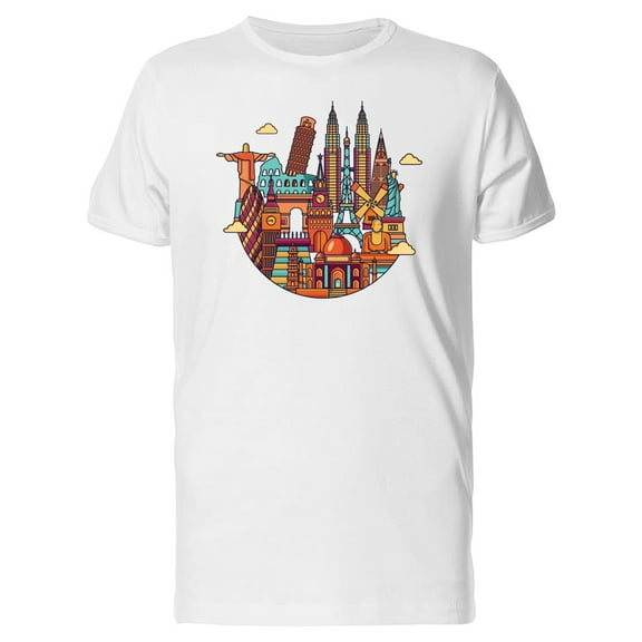 City With Many Famous Monuments T-Shirt Men -Image by Shutterstock, Male 3X-Large
