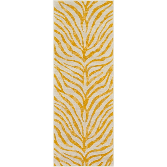 City Yellow 2'7" x 7'3" Modern Runner Area Rug