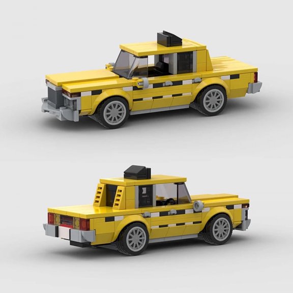 City Yellow Cab Sports Car Series Building Blocks Speed Champion Racing MOC Taxi Bricks Kit Boy DIY Puzzle Toys Birthday Gift