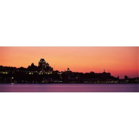 City at dusk Chateau Frontenac Hotel Quebec City Quebec Canada Poster Print by - 36 x 12