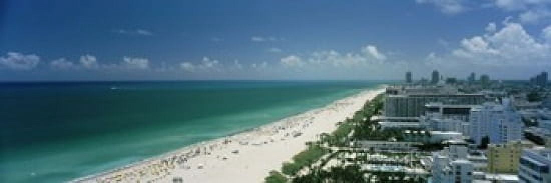City at the beachfront South Beach Miami Beach Florida USA Canvas Art - Panoramic Images (36 x 12)