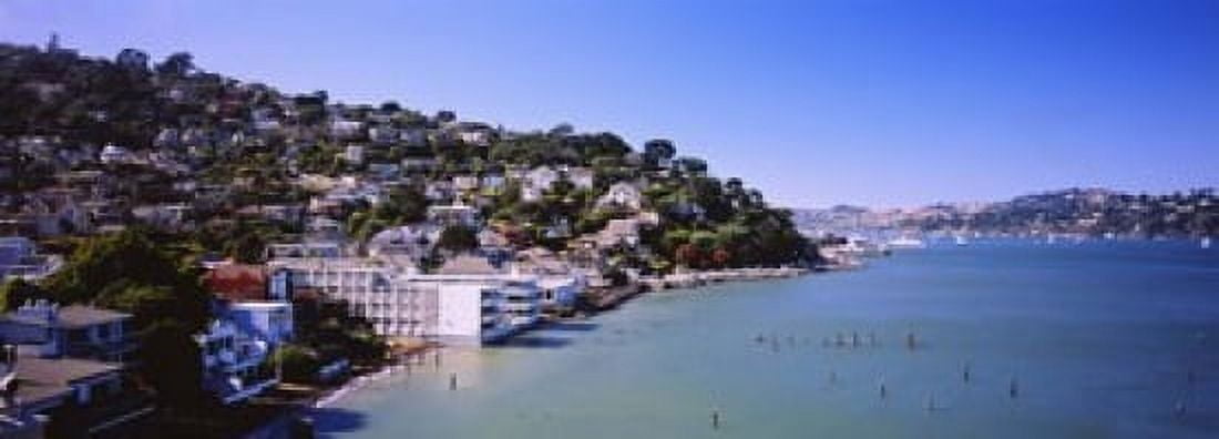 City at the coast Sausalito Marin County California USA Canvas Art - Panoramic Images (18 x 7)