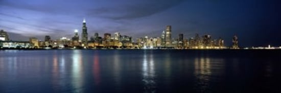 City at the waterfront Chicago Cook County Illinois USA Canvas Art - Panoramic Images (36 x 12)