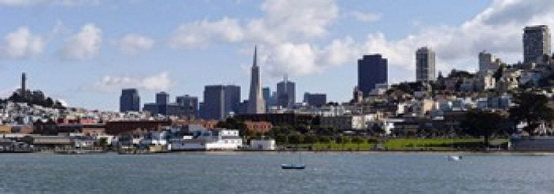 City at the waterfront Coit Tower Telegraph Hill San Francisco California USA Canvas Art - Panoramic Images (18 x 7)