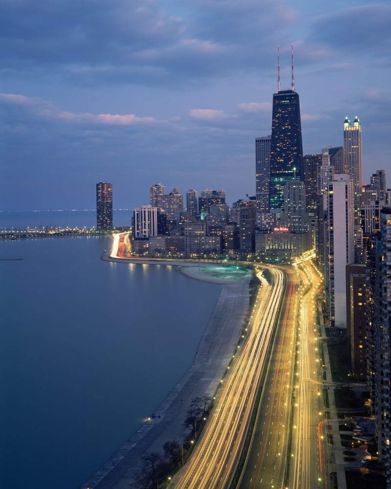 City at the waterfront Lake Michigan Chicago Cook County Illinois USA Canvas Art - Panoramic Images (22 x 27)