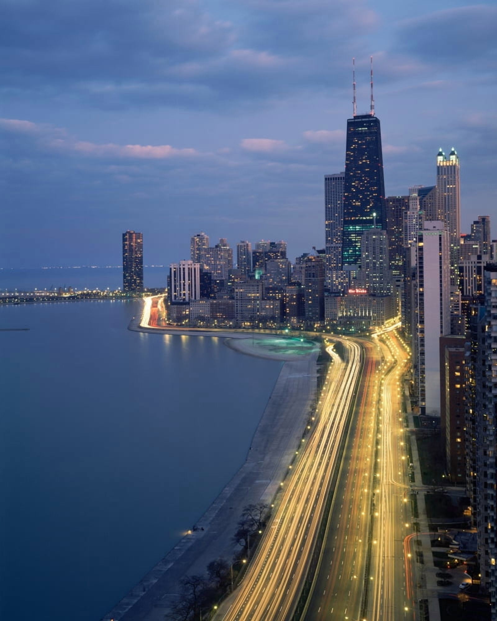 City at the waterfront Lake Michigan Chicago Cook County Illinois USA Canvas Art - Panoramic Images (29 x 36)