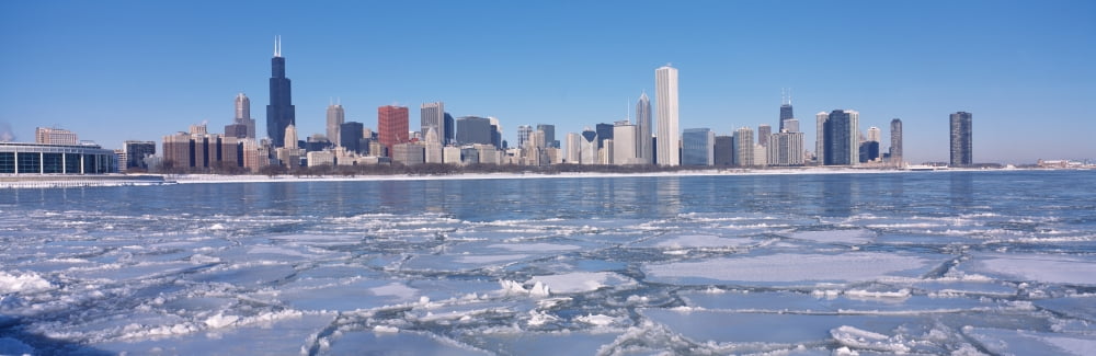 City at the waterfront Lake Michigan Chicago Cook County Illinois USA Canvas Art - Panoramic Images (36 x 12)