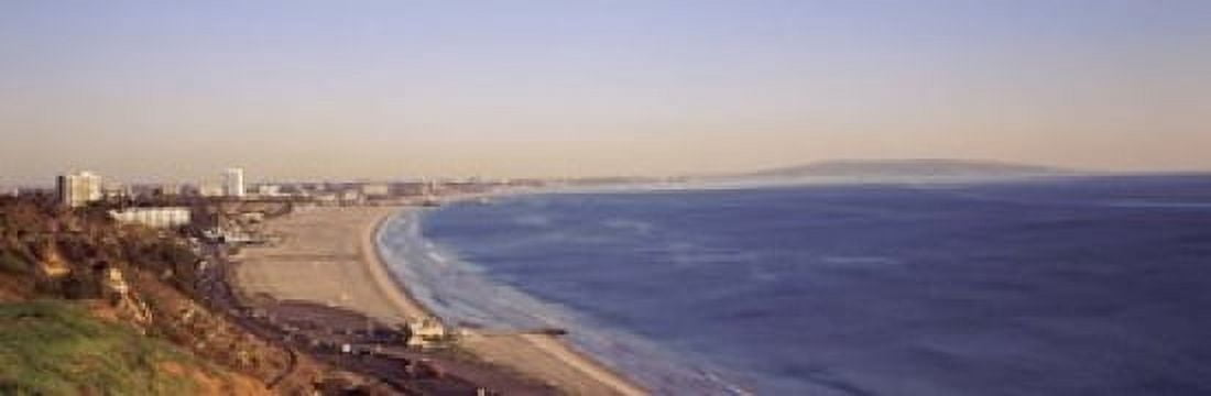 City at the waterfront Santa Monica Los Angeles County California USA Canvas Art - Panoramic Images (18 x 6)