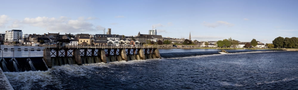 City at the waterfront viewed from The Quay River Shannon Athlone Republic of Ireland Canvas Art - Panoramic Images (36 x 12)