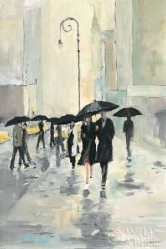 City in the Rain Canvas Art - Avery Tillmon (12 x 18)