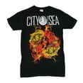 thumbnail image 1 of City in the Sea  Mens T-Shirt - Firery Orange Red Heart Image (3X-Large), 1 of 1