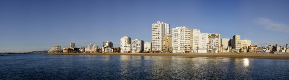City in waterfront Vinaros Province of Castellon Spain Canvas Art - Panoramic Images (44 x 12)
