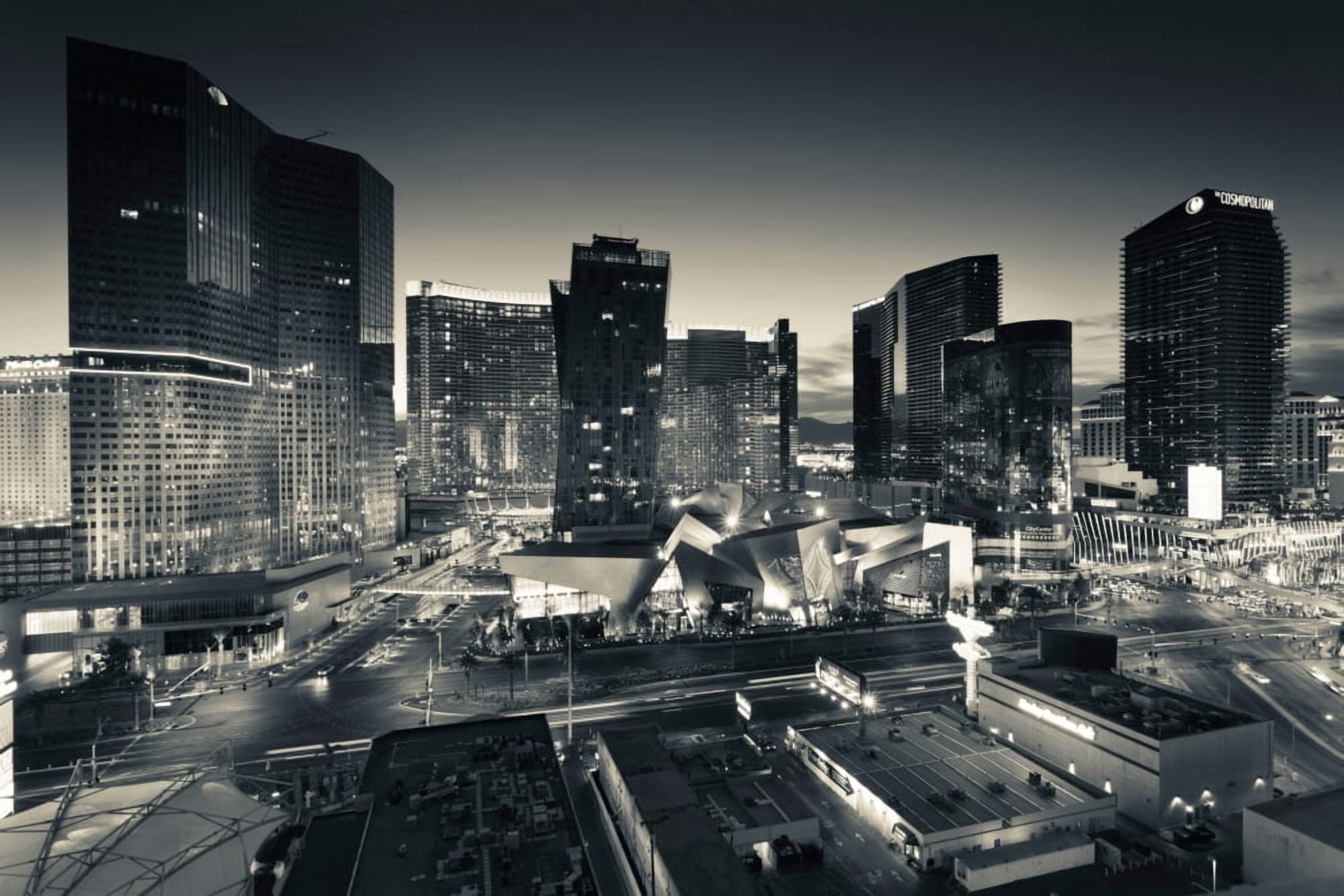 City lit up at dusk CityCenter Las Vegas Las Vegas Strip Las Vegas Nevada USA Canvas Art - Panoramic Images (27 x 9)