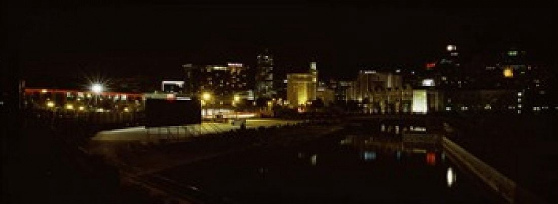 City lit up at night Cape Town Western Cape Province South Africa Canvas Art - Panoramic Images (18 x 7)